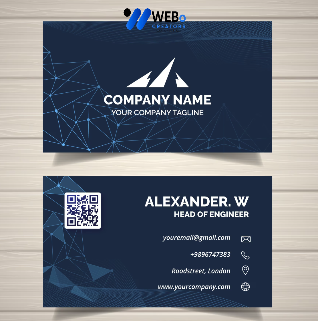 Elegant Professional Business card design with golden stripes Agency in Sharjah