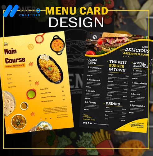 Restaurant digital menu board Sharjah menu printing services online food menu design 2026