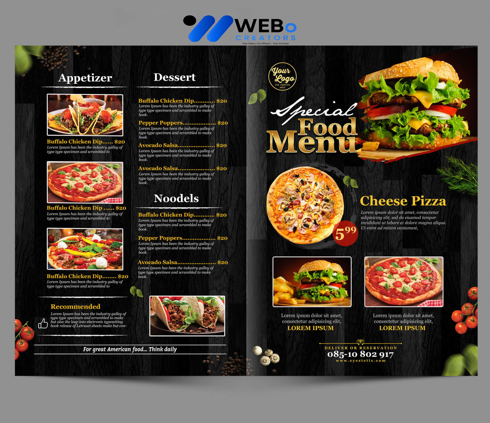 Modern restaurant menu design Sharjah 2026 café menu layout food branding design services